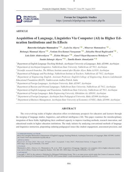 Səadət Əliyevanın məqaləsi Scopus bazasında indekslənən nüfuzlu beynəlxalq jurnalda dərc olunub  ---