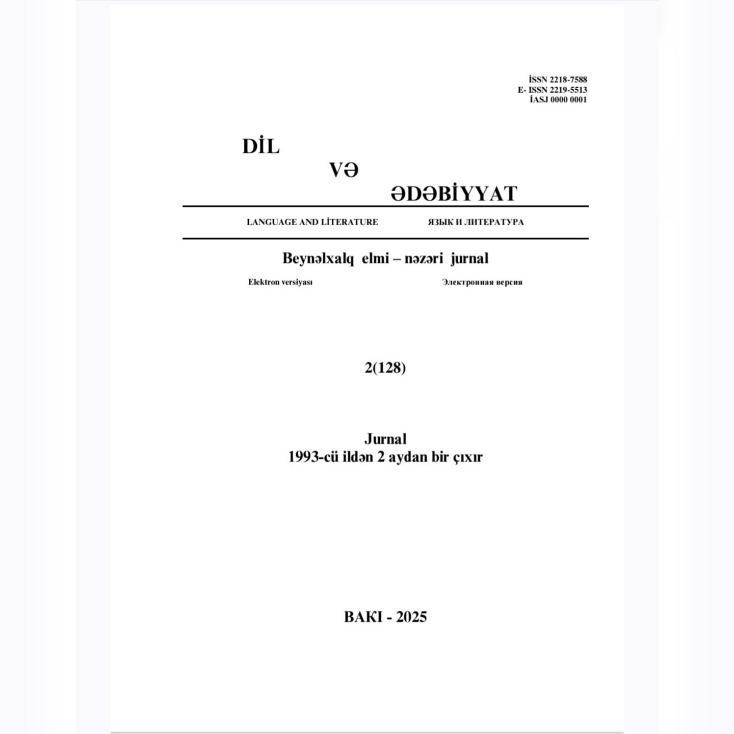 Vəfa Kərimovanın məqaləsi beynəlxalq elmi jurnalda dərc olunub