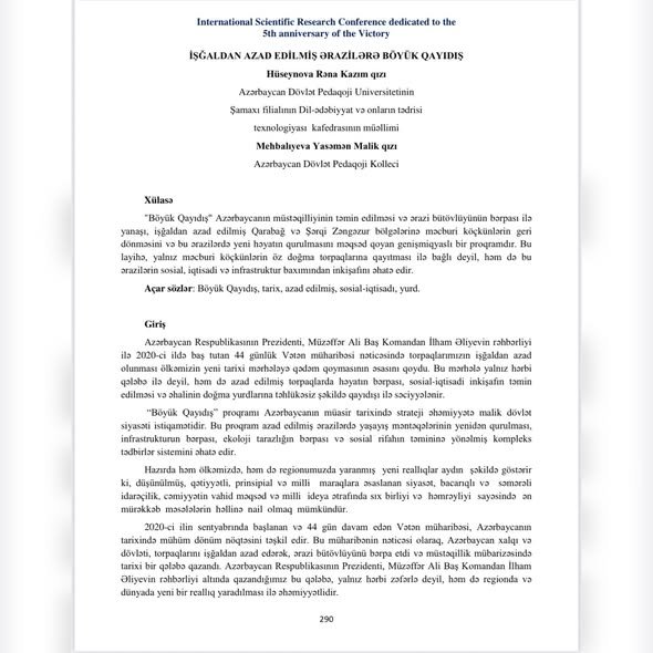 Yasəmən Mehbalıyeva beynəlxalq elmi konfransda məruzə ilə çıxış edib